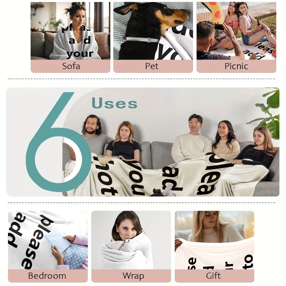 Personalized Custom Flannel Throw Blanket, Unique Gift